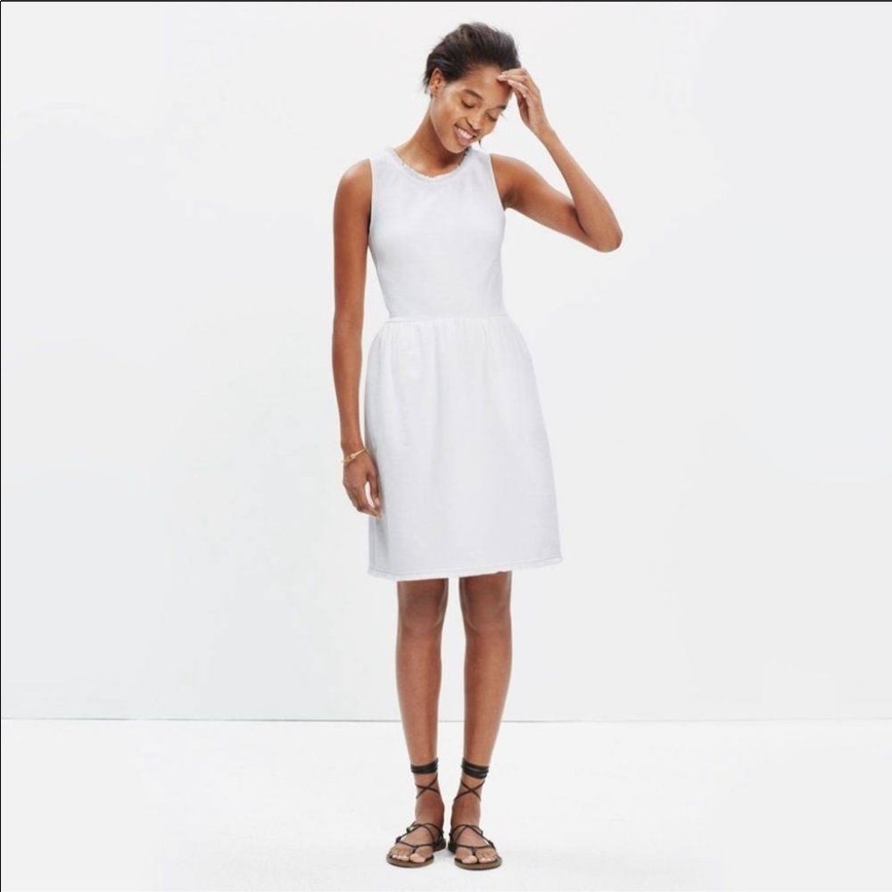 Madewell White Afternoon Dress in Fringe
